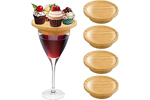Wine Glass Charcuterie Topper, Bamboo Wine Glass Topper Coasters