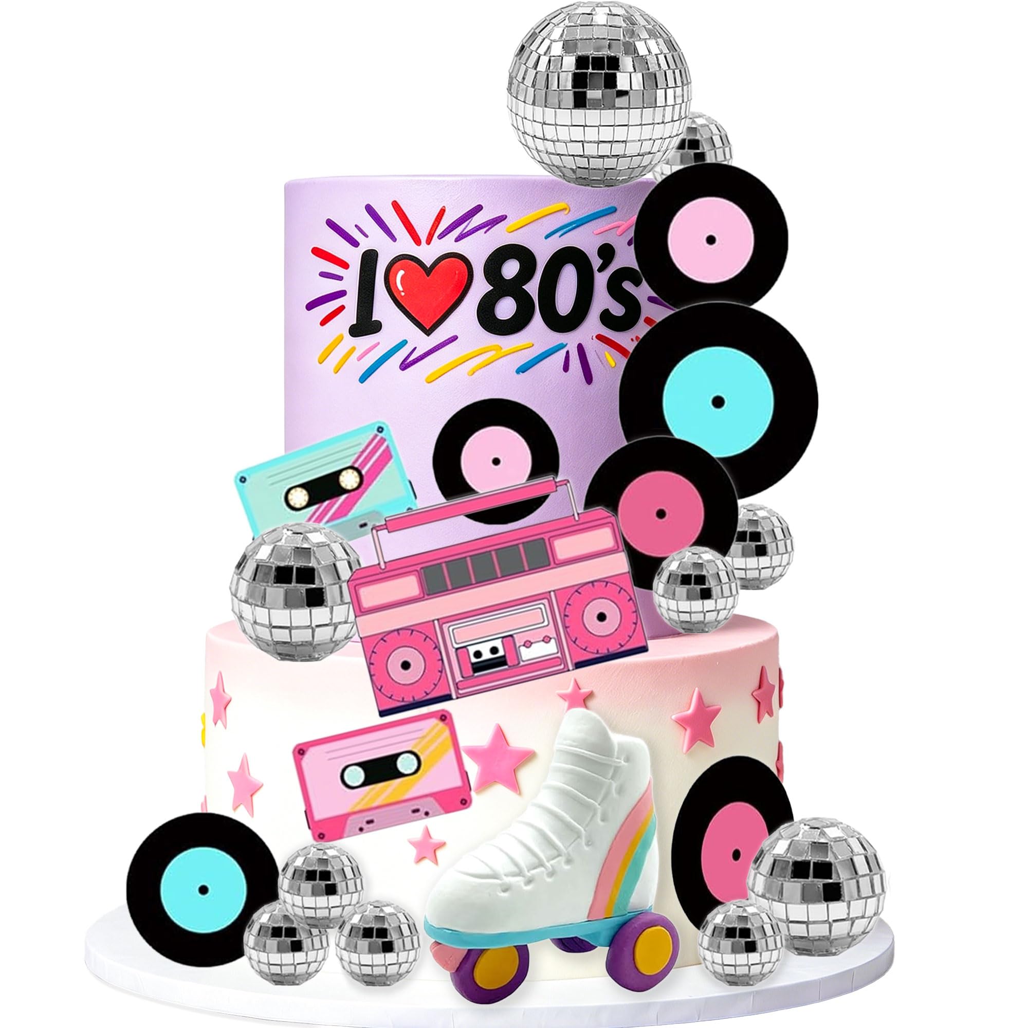 Retro Back to 90s Party Cake Toppers 80s Theme Cake Decoration Rock Party Decorations Party Supplies Rock Party Favor