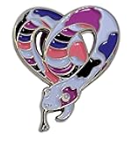 Genderfluid Pride Pin: Heart-Shaped Snake Enamel Pin in Subtle Gender Fluid Flag Colors | Subtle Pride Jewelry | LGBTQ Pin
