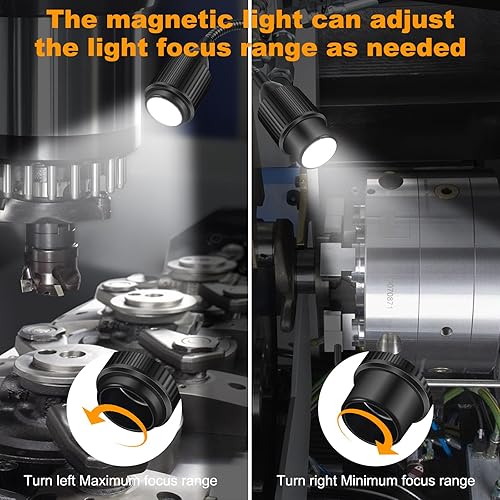 Miniatura 2 de Luz de trabajo magnética de 7 W, lámparas de escritorio magnéticas con fucos ajustables y cuello de cisne flexible, luz para máquina de coser, luces