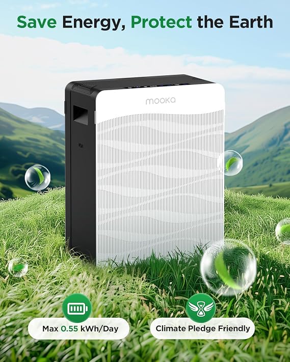 Air Purifier for Home Large Room 2800 Ft2, MOOKA Double-Sided Air Purifiers for Home Pets with Washable Filters, PM2.5 Air Quality Monitor, Air Filter Cleaner for Bedroom, Dorm Room, Office