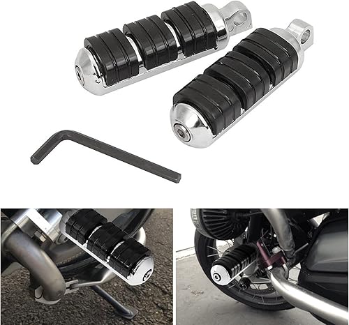 Estriberas de motocicleta, barra de protección del motor, reposapiés de carretera, con goma acolchada antideslizante, ajuste universal para Harley