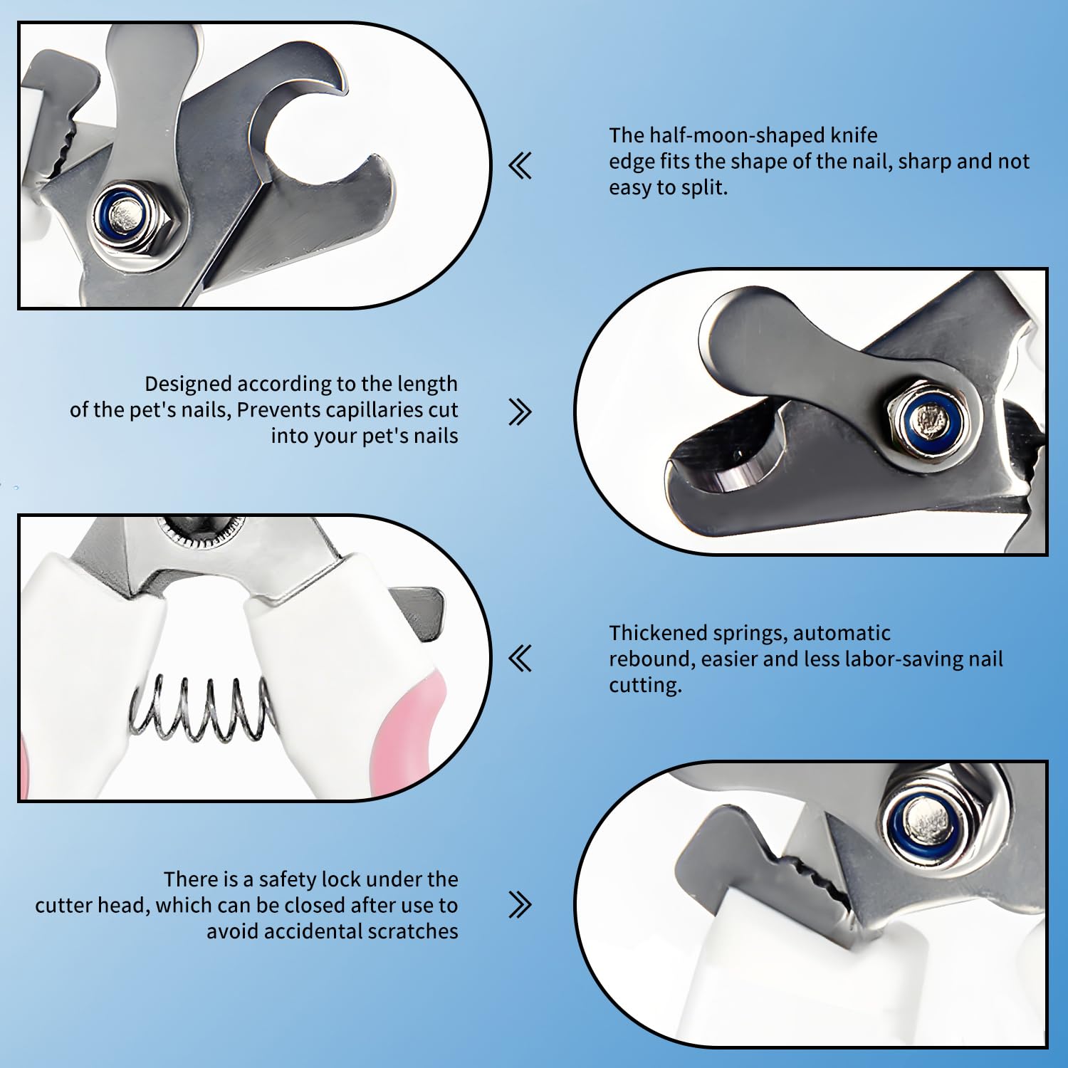 Verazquy Professional Pet Nail Clipper for Dogs Cats, Puppies, Stainless Steel with Nail File pet comb, Covers Large, Medium - Image 4