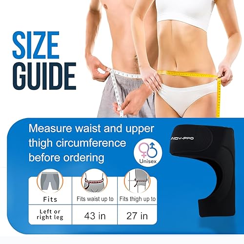 Miniatura 5 de Soporte de cadera para hombres y mujeres, soporte ajustable de compresión para la ingle, soporte de cadera para alivio del dolor de ciática para