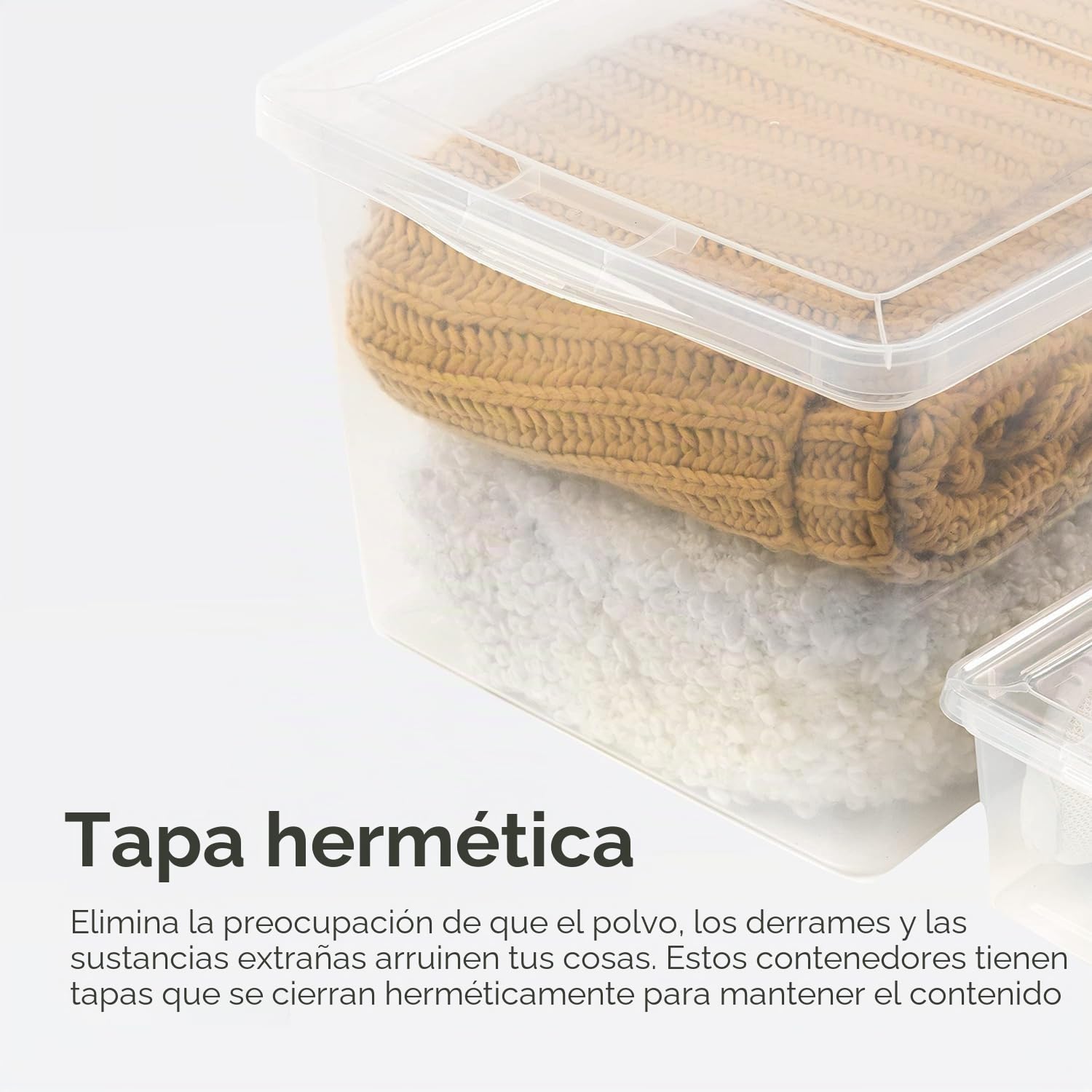 Iris Ohyama, Caja de Almacenamiento de Plástico Multiusos, 30L, Juego de 4, Transparente, Cierre Fácil, Apilable, para Dormitorio, Cocina, Oficina, Baño, Ropa, Juguetes, Sin BPA, CNL-30E