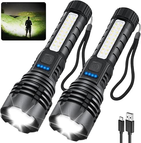 Rechargeable Flashlights High Lumens, 7Mode Super Bright Flashlight Camping, Adjustable