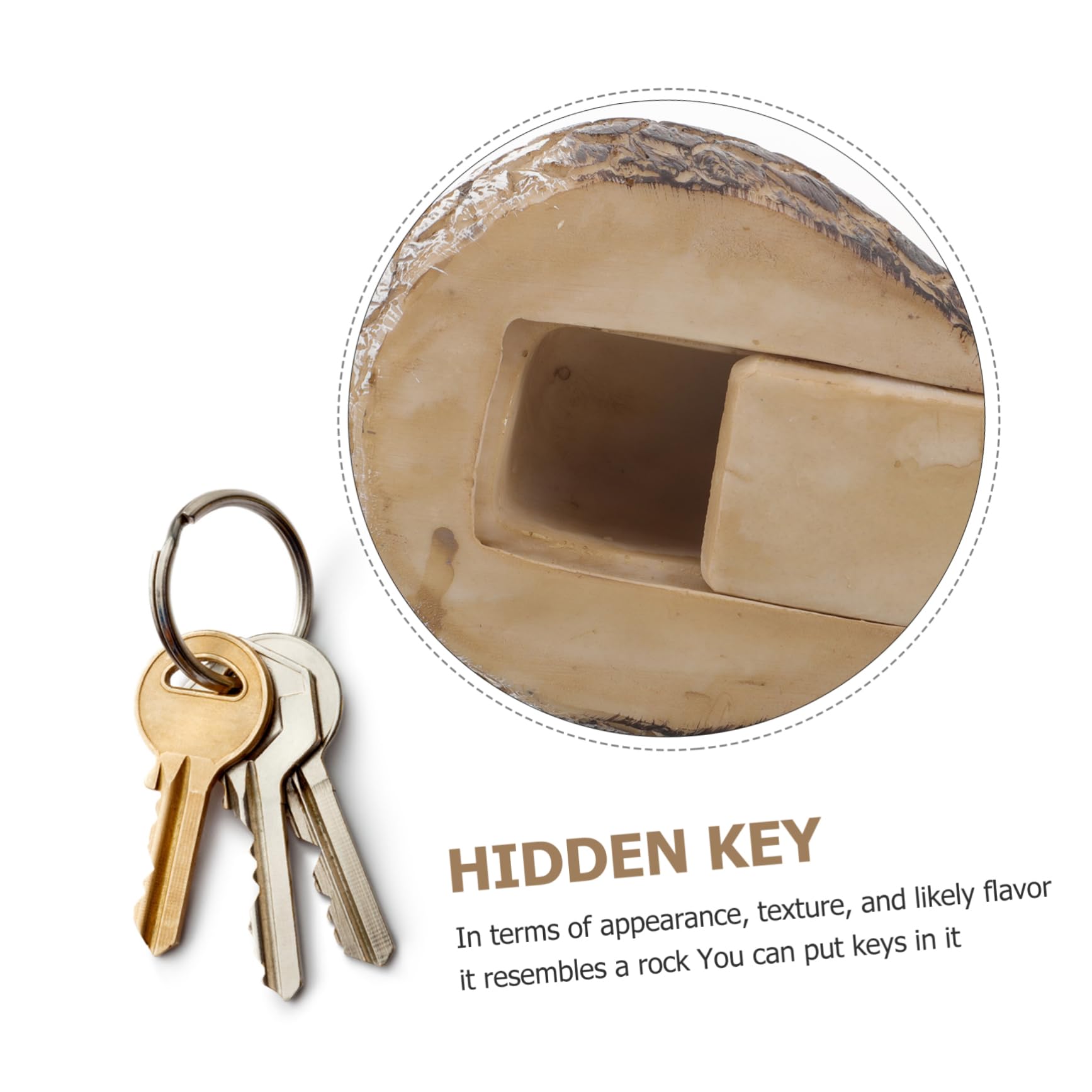 YARNOW Key Rocks for Outdoor Beach Gadgets Key Hiding Place Distraction Stone Hidden Key Holder for Outdoor Hiding a Key Fake Stones - Image 4