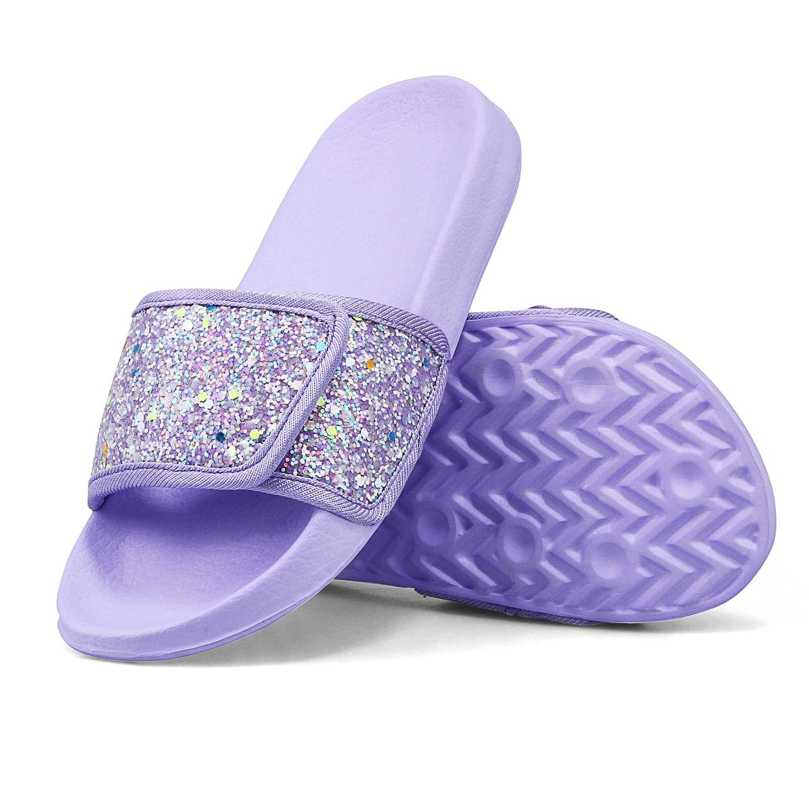 Mädchen Glitter Slider Mode Sommer Hausschuhe rutschfeste Sandalen Leichte Strand Pool Schuhe für Indoor Outdoor