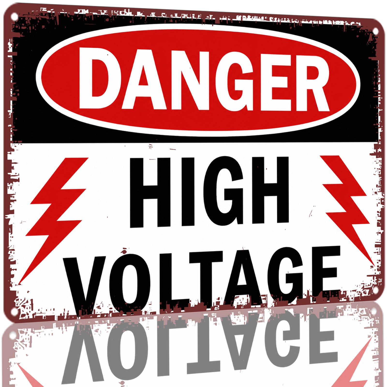 Kwqdozf As Pic Danger High Voltage Tin Sign 8X12 Inch Vintage Aluminum Metal Wall Decor