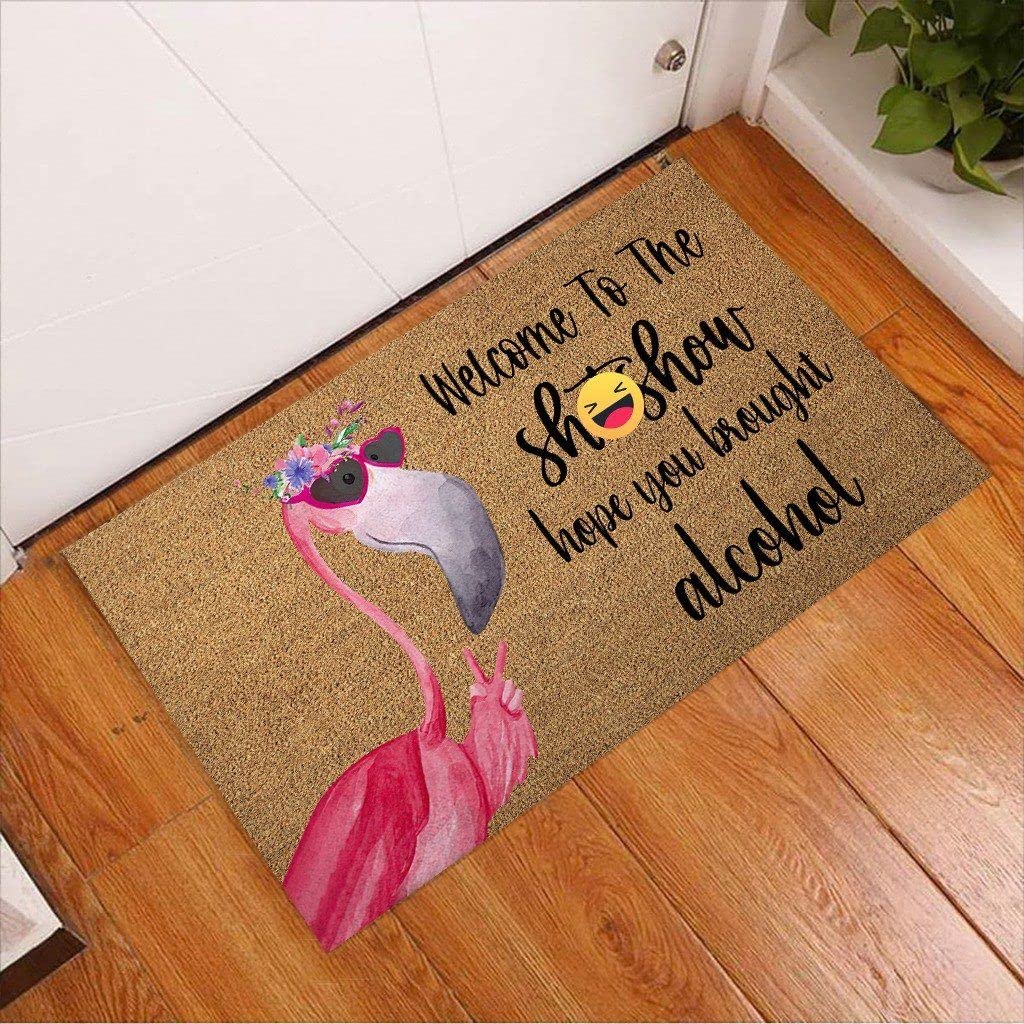 New Doormat Indoor Entrance Porch Welcome Non-Slip Bathmat Floor Mat Doormat Kitchen Home Decor Welcome to The Show Flamingo Kitchen Home Decor