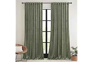 RYB HOME Sage Green Velvet Curtains: Transform Your Space with Elegance