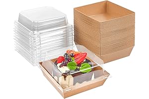 Kucoele 50 Pack Small Dessert Boxes with Clear Lids