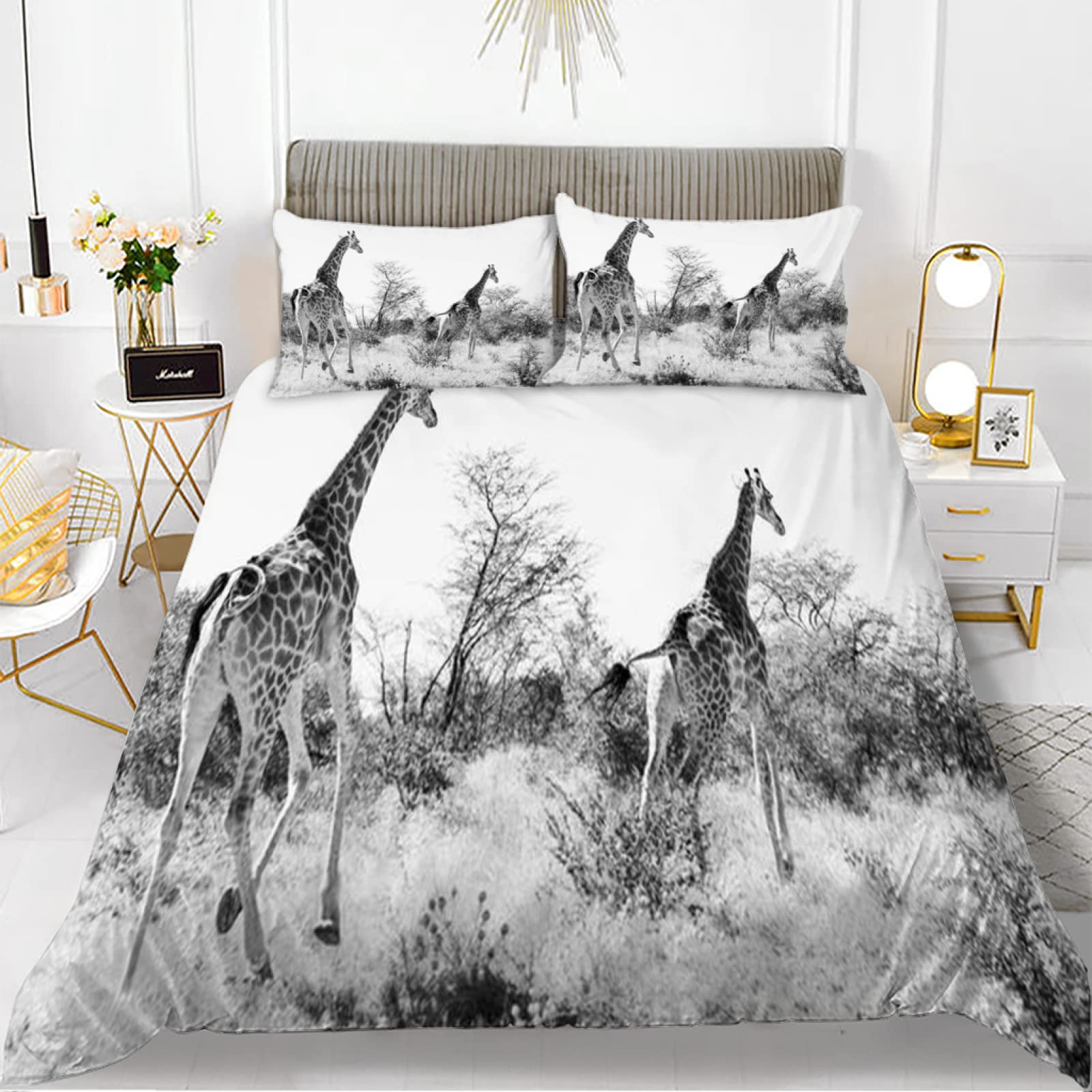 Parure de lit 220x240 adulte avec housse de couette et 2 taies 65x65