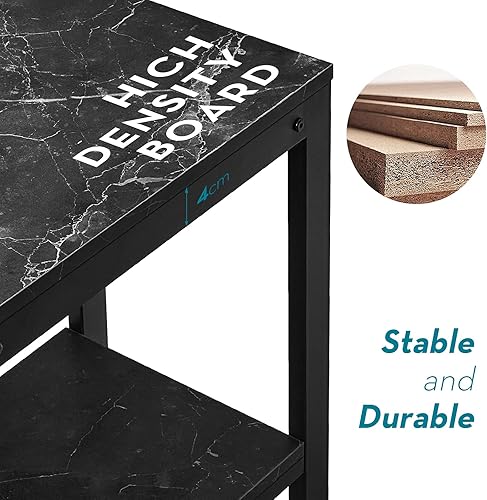 Miniatura 12 de SINPAID - Escritorio para computadora de 40 pulgadas con estantes de 2 niveles, escritorio resistente para la oficina de casa con gran espacio de