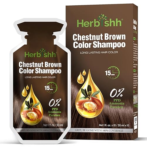 Chestnut Brown Hair Shampoo, Hair Color for Gray Coverage, 3