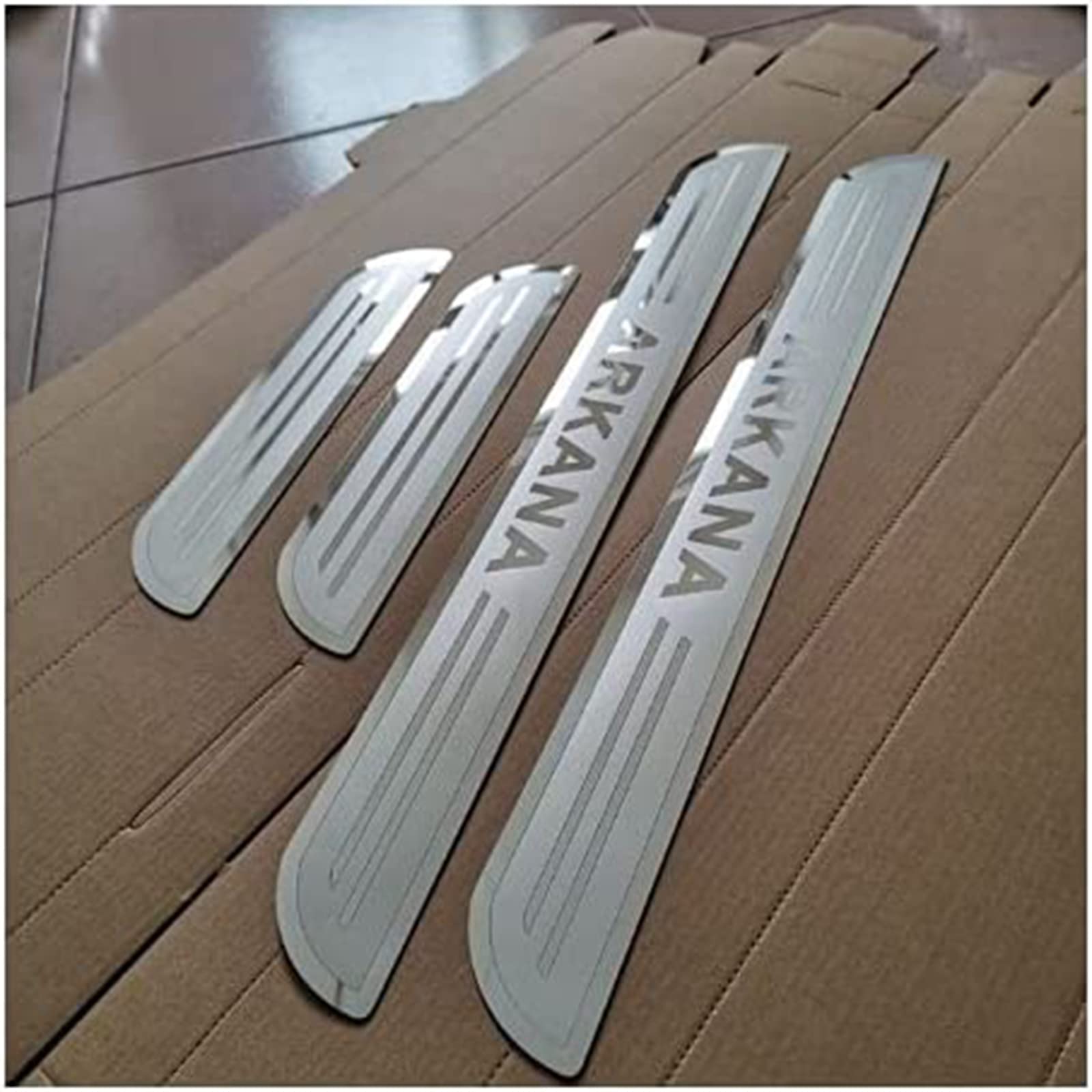 Eagleg Silver Car Door Sill Protector For Ren-Ault Arkana 4Pcs Scuff Plate Stainless Steel Stickers Accessories,