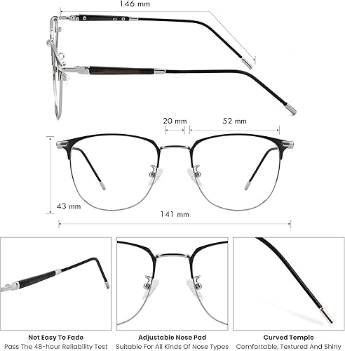 Miniatura 6 de GUDVUE Lentes de luz azul, para computadorajuegosTVteléfonos para mujereshombres, antirreflejosUV400fatiga ocular, negro brillante