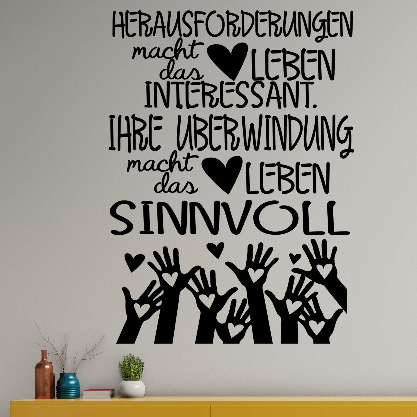 Vinilo de pared decorativo en Alemán. Wandtattoo Spruch "HERAUSFORDERUNGEN MACHEN.." Pegatinas de pared de frases celebres.wandtattoo deutsch Docliick DC-148-AL