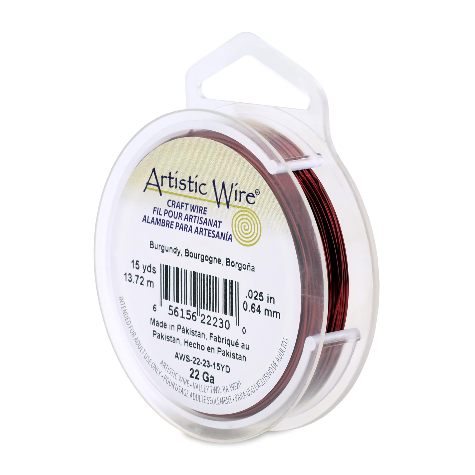 Beadalon Artistic Calibre 22 bordeaux fil de cuivre haut de gamme