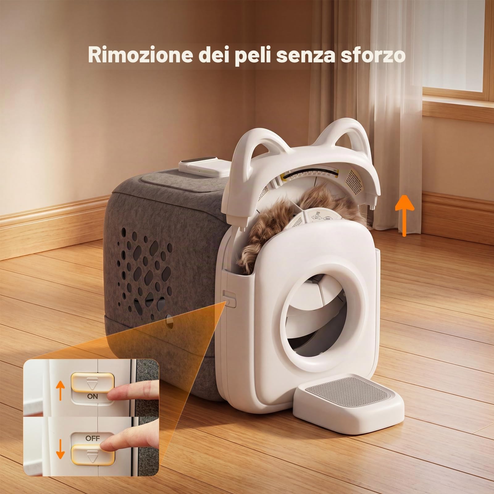 Spazzola Autopulente per Gatti per il Controllo delle Palle di Pelo e il Sollievo dalla Caduta del Pelo 360° Spazzola Amiche della Pelle per Rimuovere il Pelo degli Animali Domestici