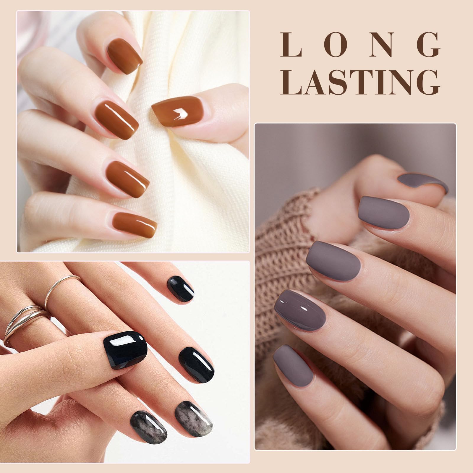 Amazon.com: CANNI Gel Nail Polish Set – 6 Colors (Black, Brown