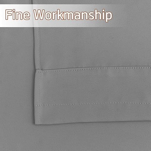 Miniatura 4 de NICETOWN Cenefas de ventana gris plateado para ventanas, cenefas de ventana con bolsillo para barra para baño, sala de estar, cortinas opacas cortas