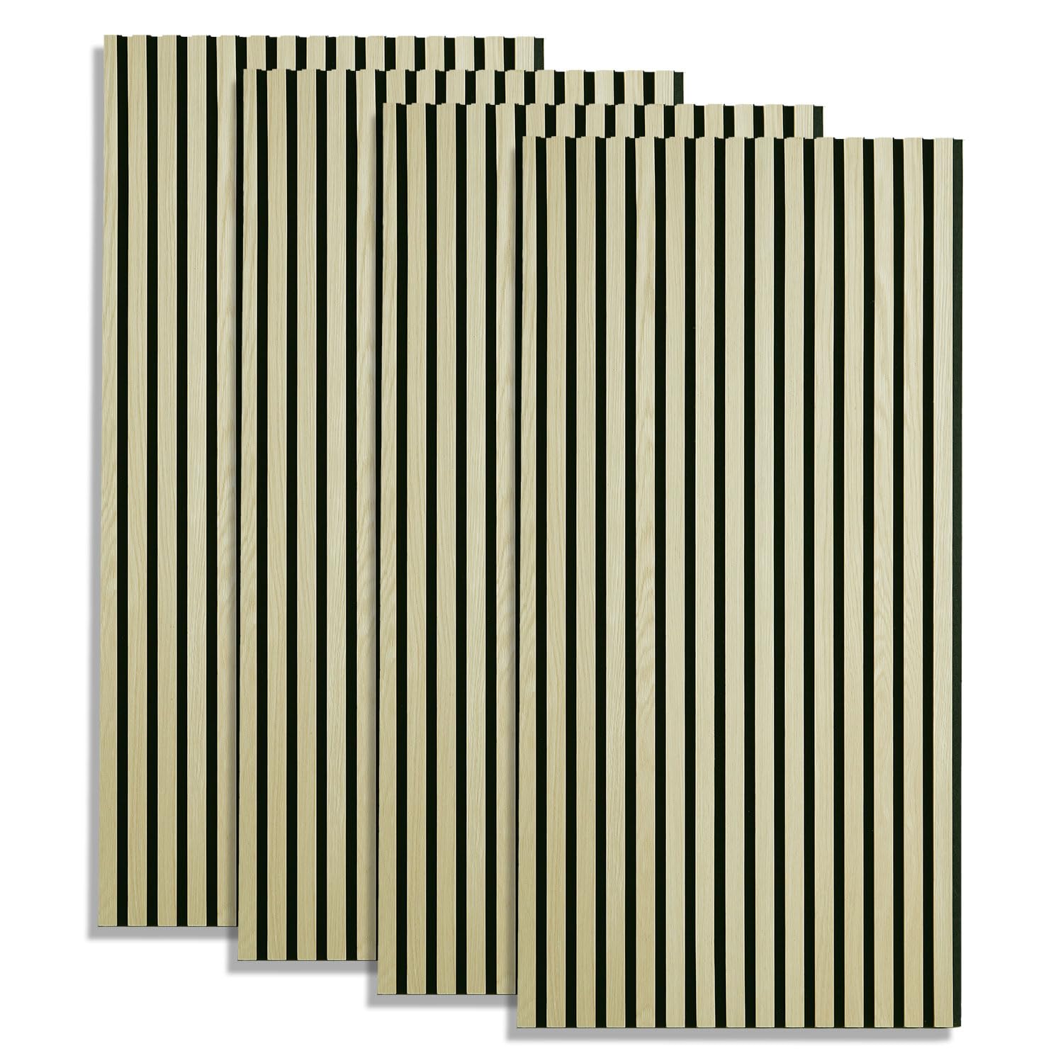 Homestyle4u Drewniane panele akustyczne, 120 x 60 cm, jasne panele ścienne, 4 panele, okładzina ścienna, wnętrze, panele dekoracyjne, MDF
