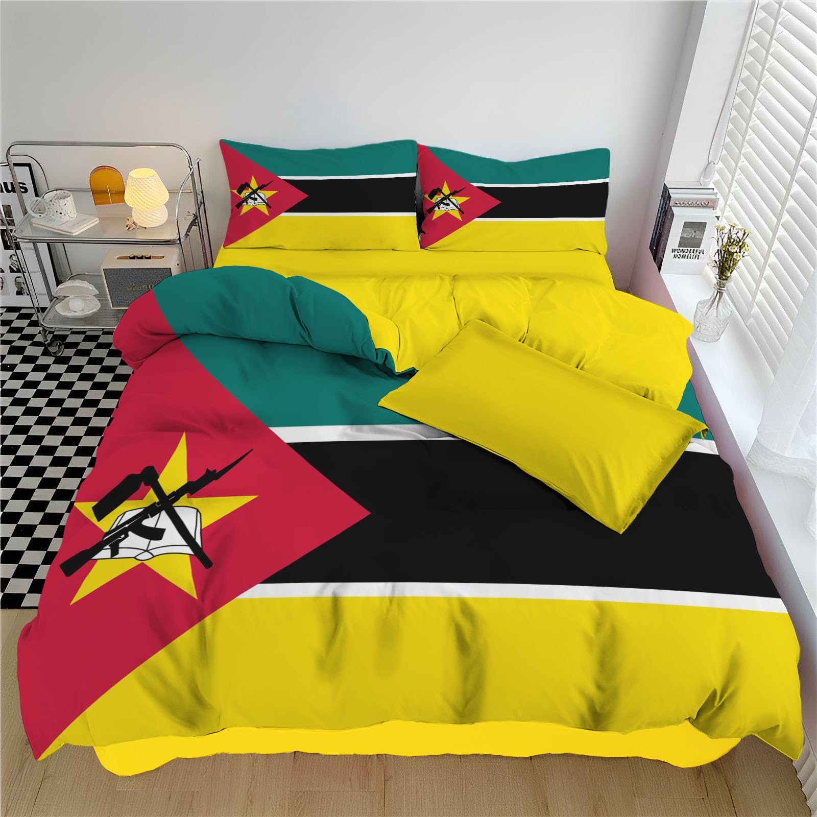 Parure de lit Mozambique 220x240cm avec housse de couette imprimée 3D