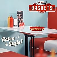 Vista 7 de Cestas de plástico de comida rápida, enormes cestas de comida de 12 x 9 pulgadas para servir, reutilizables, para restaurante, delicatessen