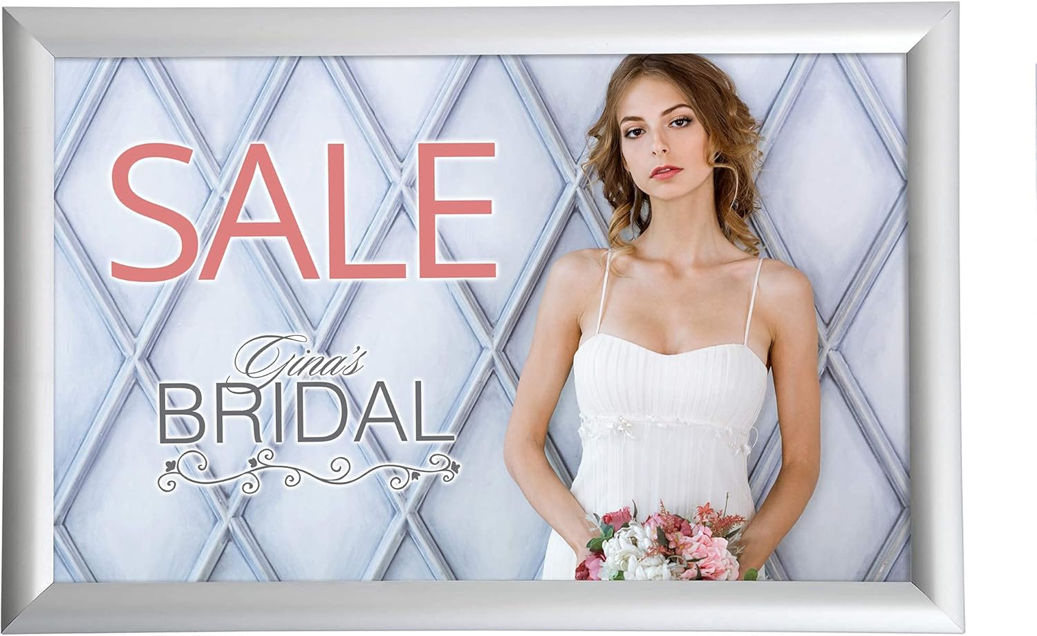 Aluminum Snap Frame, Front Loading Pictures Frame, 11" x 17", Silver Finish, with Non-Glare PVC Cover and Sturdy Plastic Backing