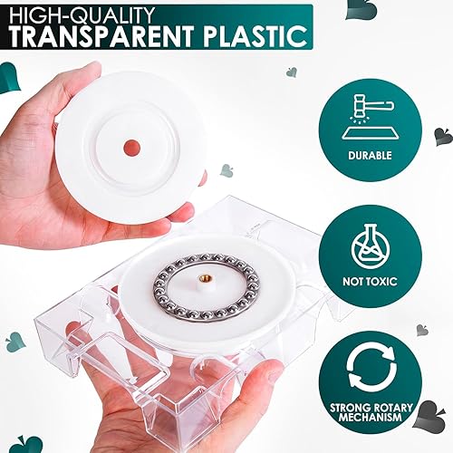 Miniatura 3 de Portatarjetas para cartas  Soporte giratorio de 360 de doble cubierta para juego de cartas de fase 10, bandeja de plástico para juegos de cartas Uno