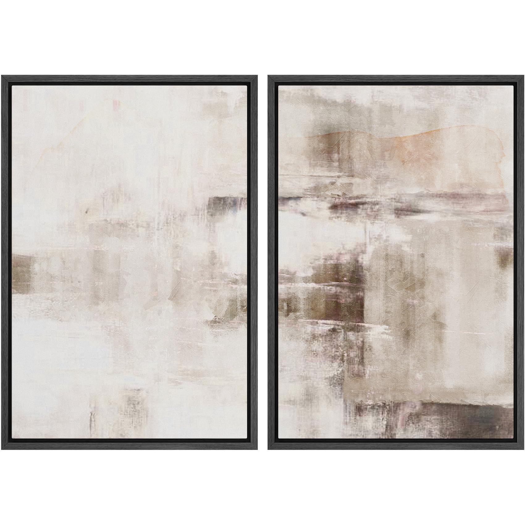 MUDECOR Framed Canvas Print Wall Art Set Watercolor Pastel Green Tan Landscape Abstract Shapes Illustrations Modern Art Decorative Contemporary for Living Room, Bedroom, Office - 16"x24"x2 Natural — view 116