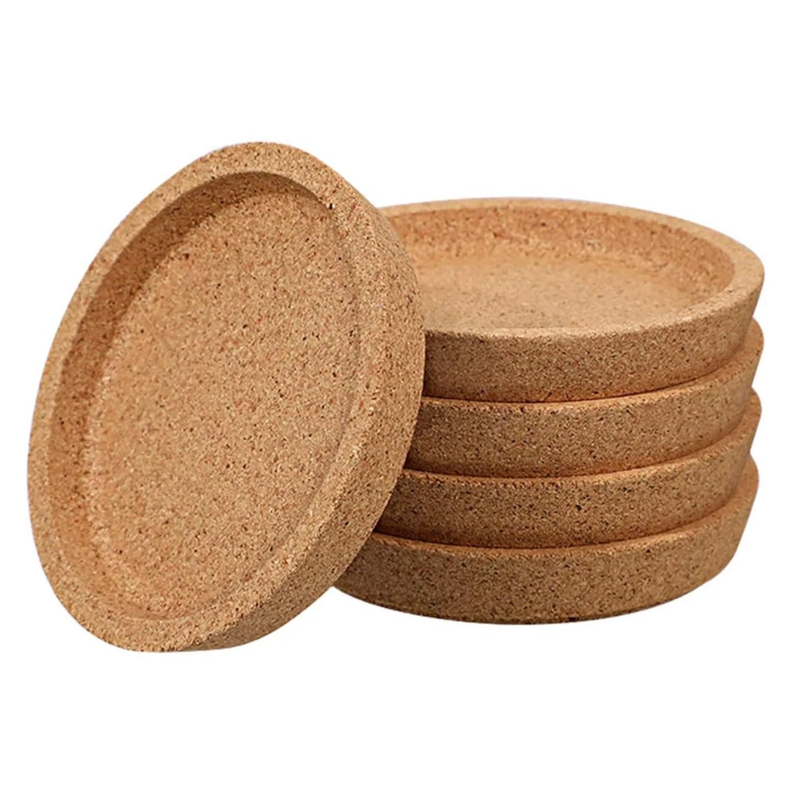 Coasters 5 Pcs Cork Coaster for Beverage Coasters Heat-Resistant Water Reusable Natural Round for Restaurants and Bars