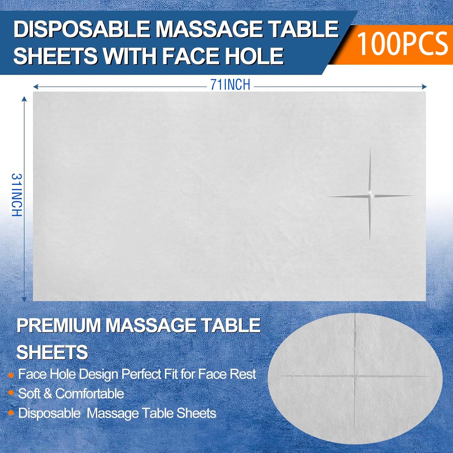 NEWFUN Sabanas Desechables Camilla Masaje，100pcs Sábanas Para Camillas No Tejidas，Sábana de Masaje Suave no Tejida，180x80cm，Adecuado Para Salones de Belleza，Spas，Masajes，Hoteles， Salones de Tatuaje