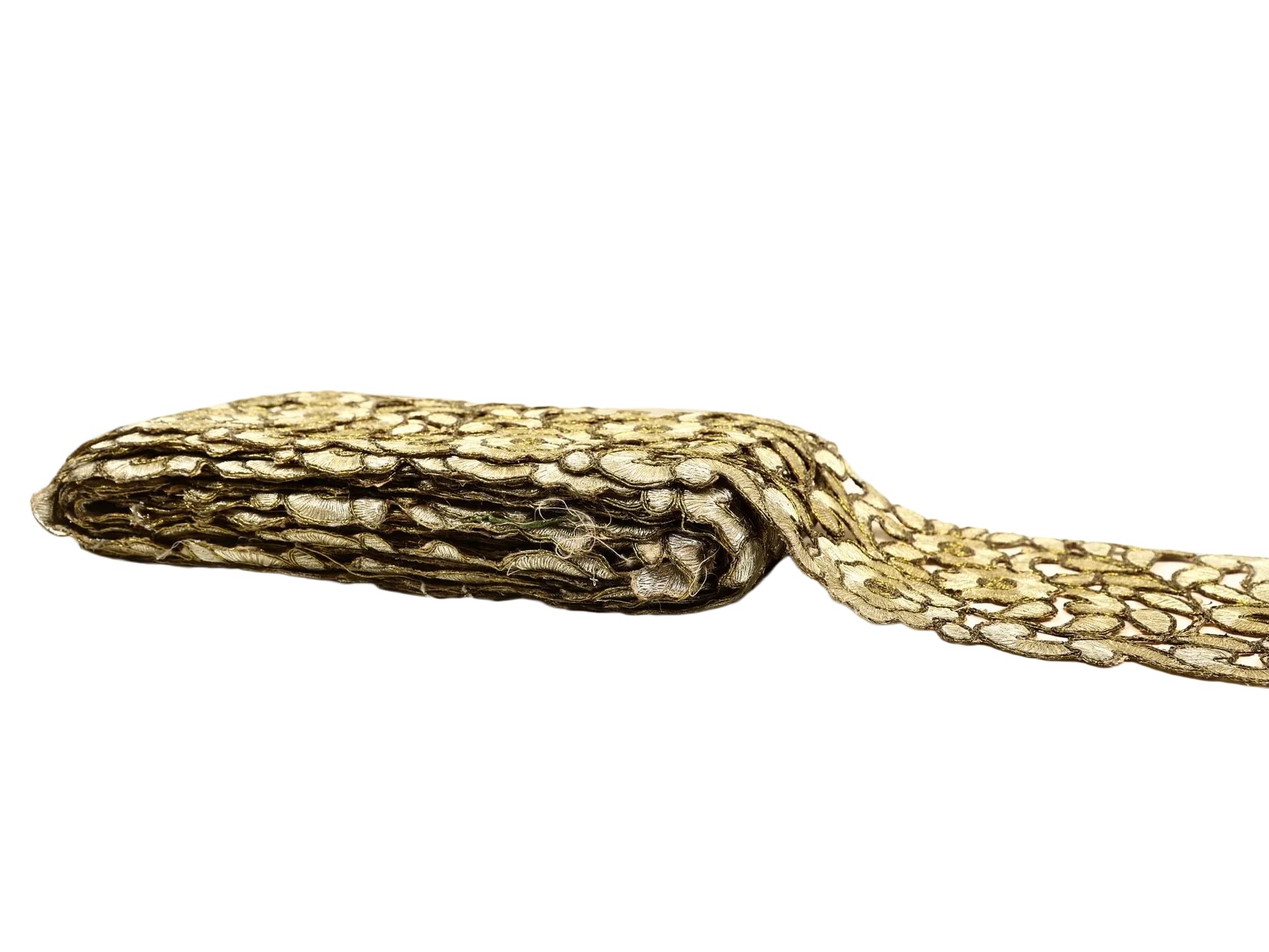 Exotic India Sahara-Sun Zardozi Border with Floral Cut Work