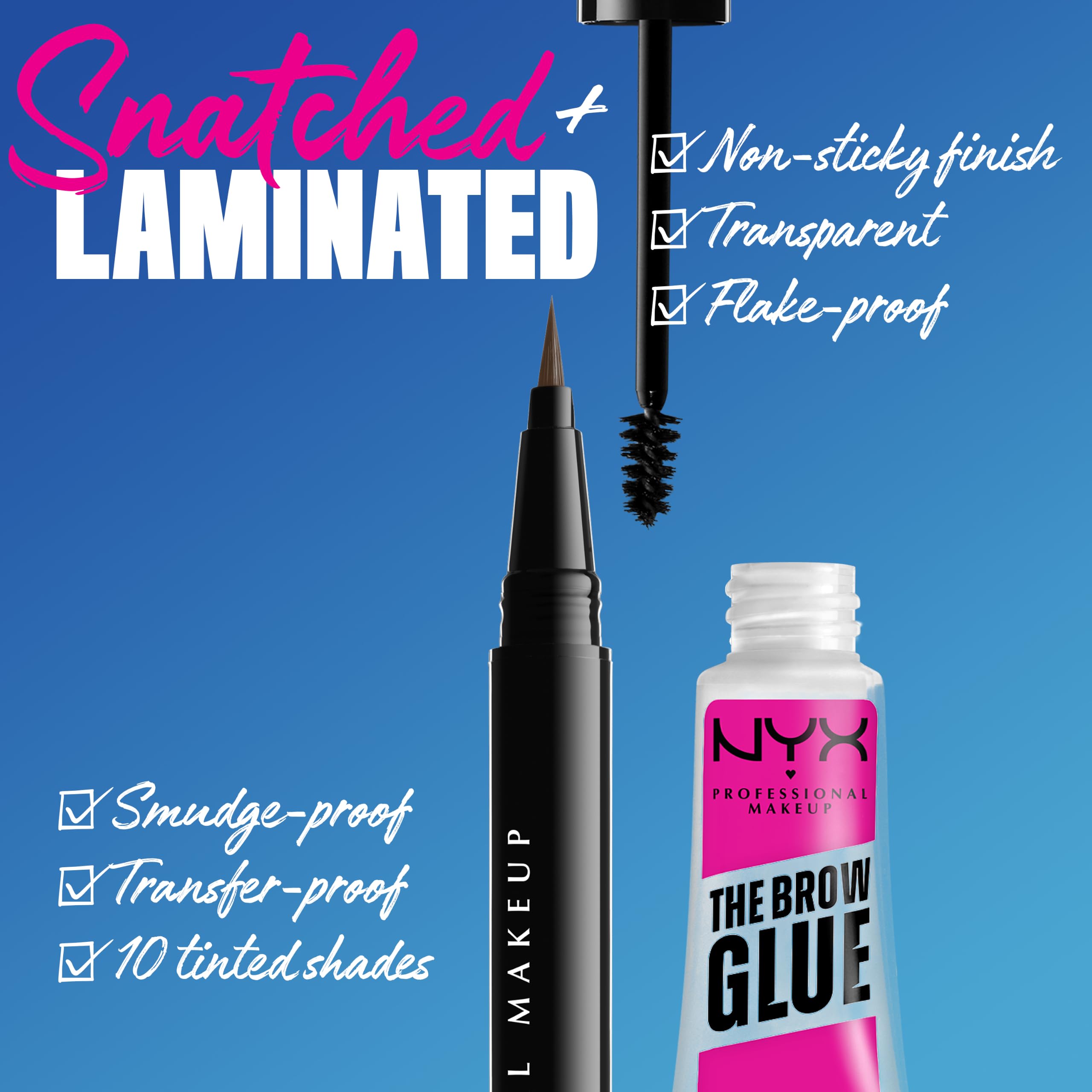 NYX Professional Makeup The Brow Glue Instant Brow Styler, Şeffaf Kaş Sabitleyici Maskara