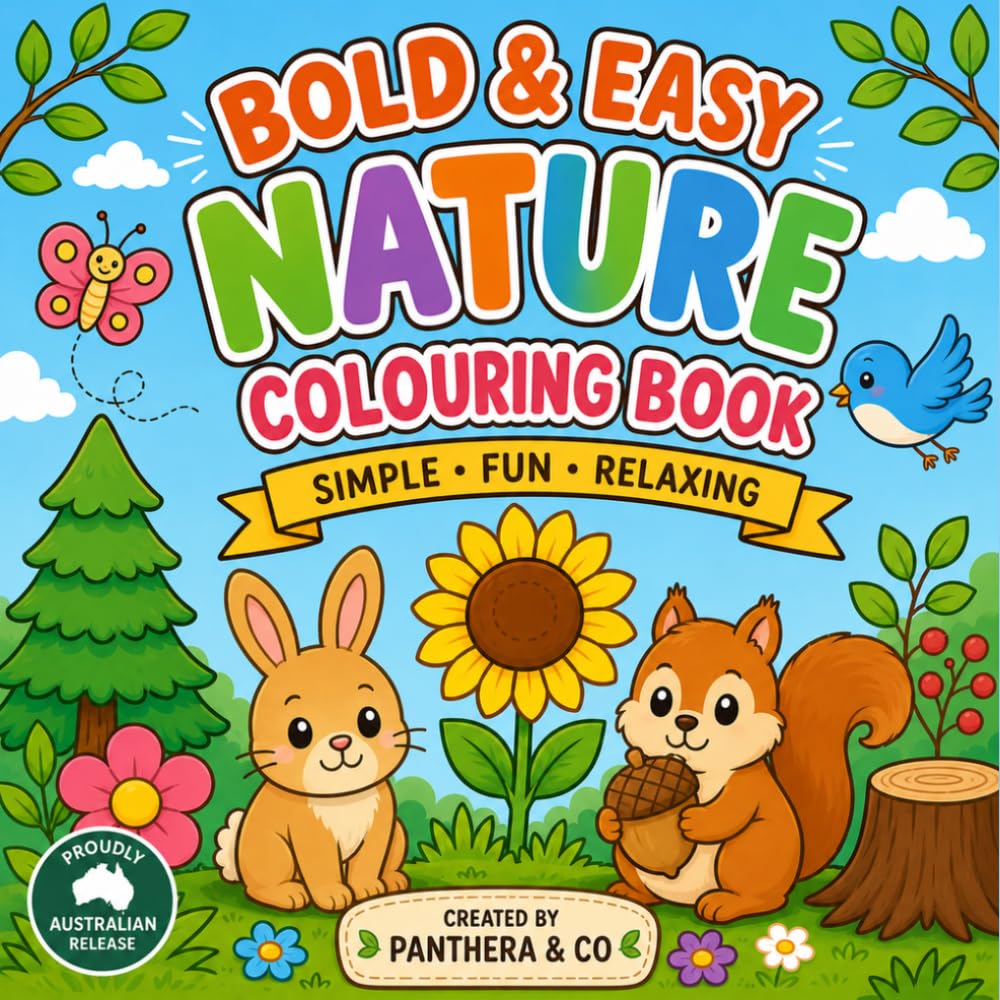 Bold & Easy Nature Colouring Book: Simple Flowers, Animals, Trees & Landscapes to Colour (Bold & Easy Colouring Books)