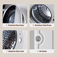 Vista 7 de Auertech - Secadora portátil de 12 libras para lavandería de apartamento, secadora de ropa portátil con 6 modos de secado, panel de control LED