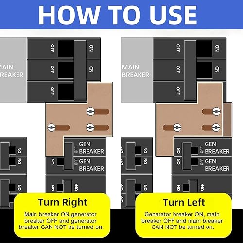 Miniatura 5 de Kit de enclavamiento para generador compatible con General Electric GE 150 o 200 amperios interruptor principal, espacio de 1 1/4 pulgadas entre el
