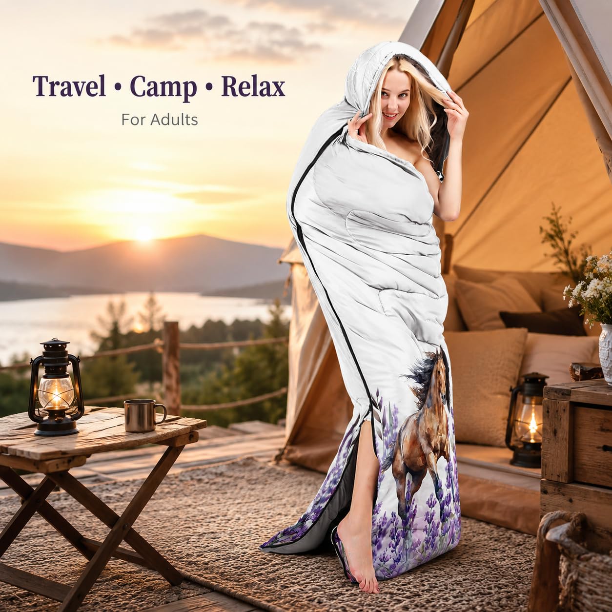 AILONEN Sacos de dormir morados de sirena para niñas, niños y adultos, mochileros, clima frío y cálido, ligero, compacto, camping, senderismo, viajes al aire libre, caza