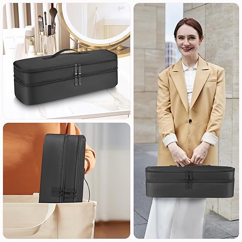 Miniatura 5 de Deyzeum Funda de transporte de viaje de doble capa para Revlon, bolsa de almacenamiento portátil para secador de pelo Revlon de un solo paso,