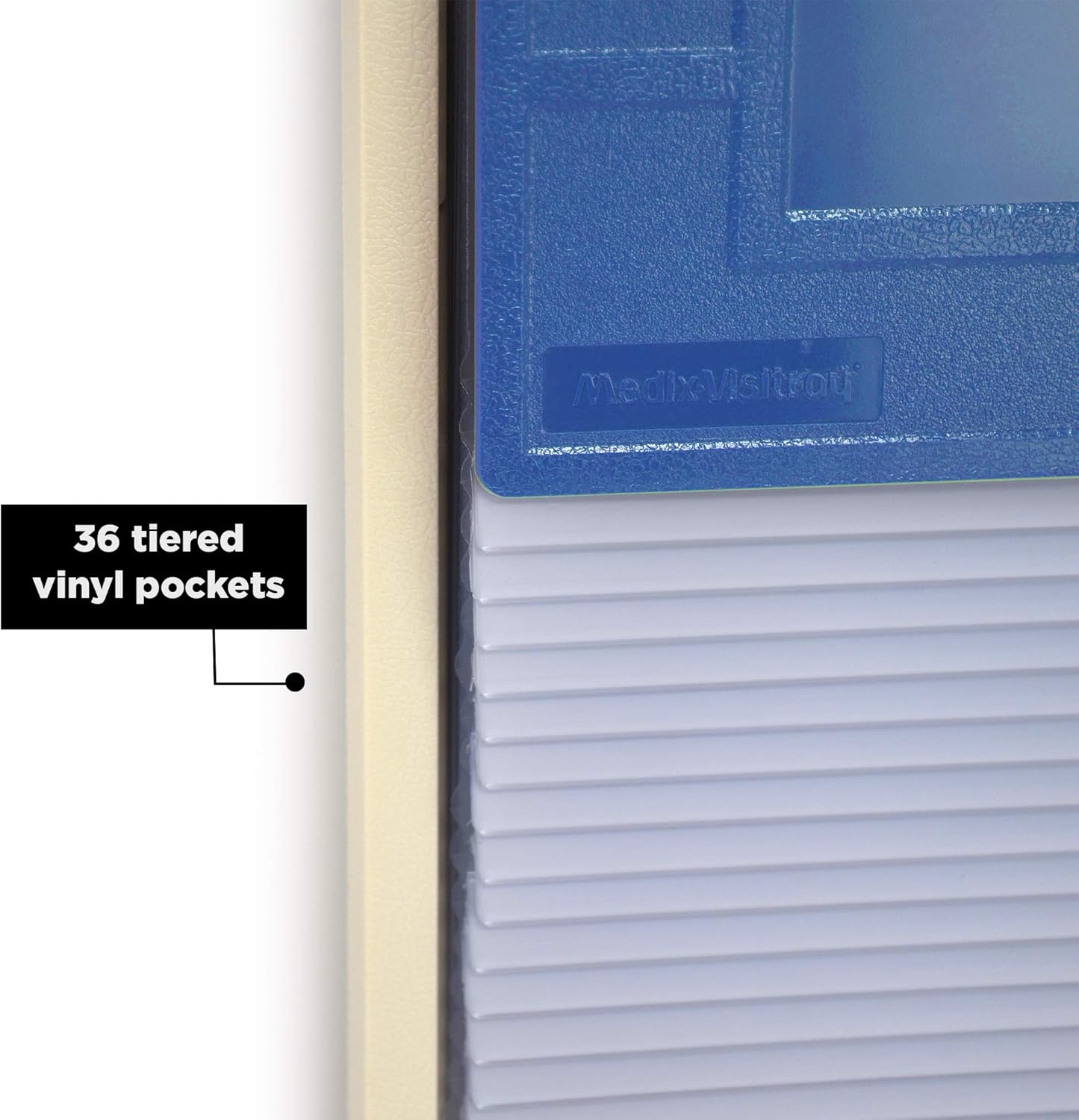 Carstens 36-Pocket Kardex-Visitray Document Filing System for 8" x 5" Sheets, Blue