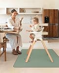Blissful Diary tapis de protection pour bébé sous chaise haute, 50,4 x 50,4 po, tapis éclaboussures essuyable, imperméable et lavable, protecteur de sol antidérapant, Vert sauge