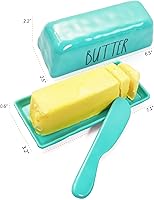 Vista 6 de TP Mantequillera con tapa, soporte para mantequilla de melamina para encimera con cuchillo, recipiente para mantequilla con tapa, irrompible