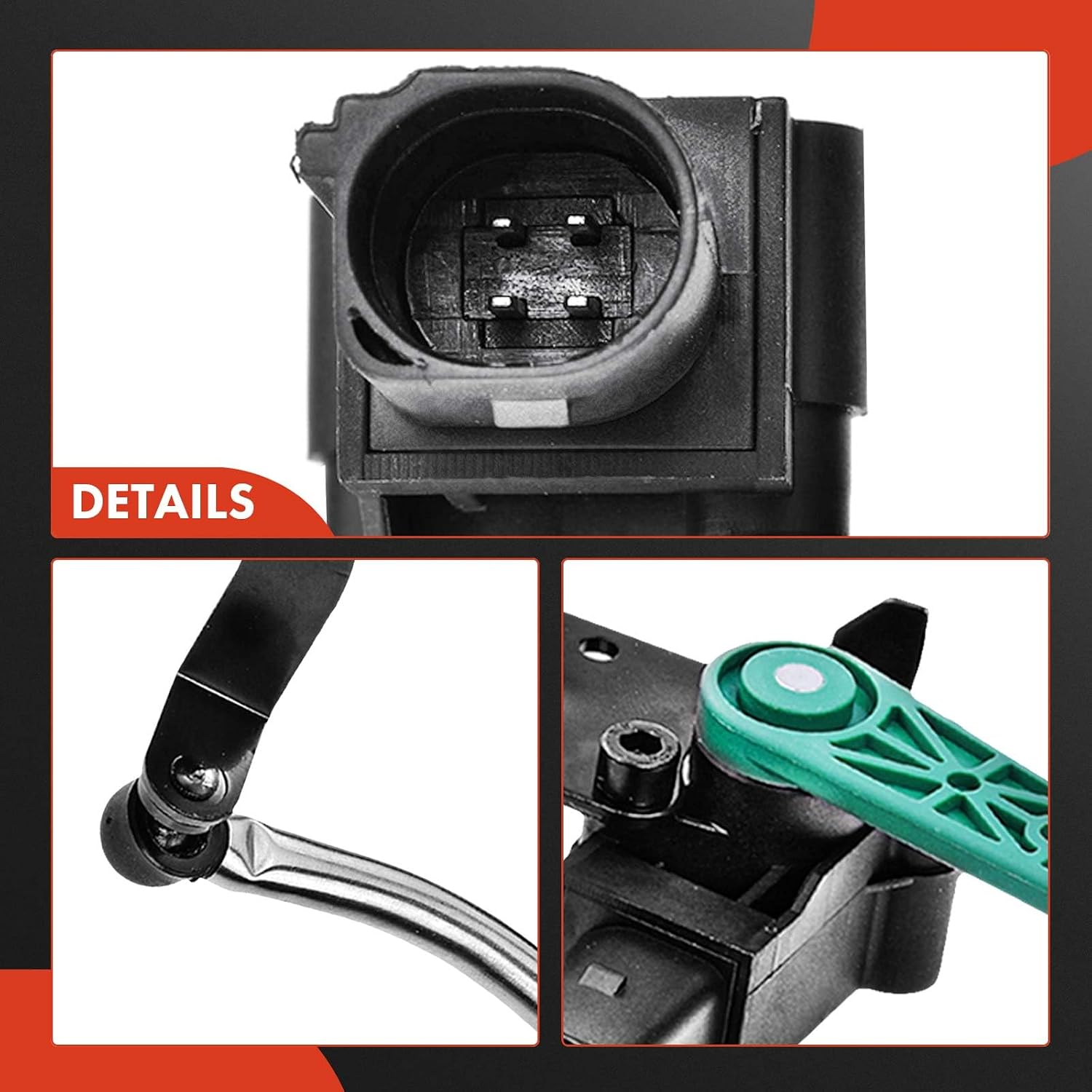 A-Premium Ride Height Level Sensor Compatible with Audi A3 Quattro, S3 2015-2019, Q3 2019-2020, A3 Sportback e-tron 2016-2018, Front Right (Passenger Side), Replace# 5Q0412522C