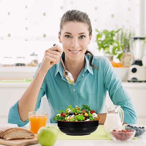 Miniatura 5 de UPKOCH 2 piezas de melamina Color Ice Snack chino Ramen Restaurante y plato grande Fruta Soba Vegetal Vajilla Doble Tazones Pho Soup .cm Suministros