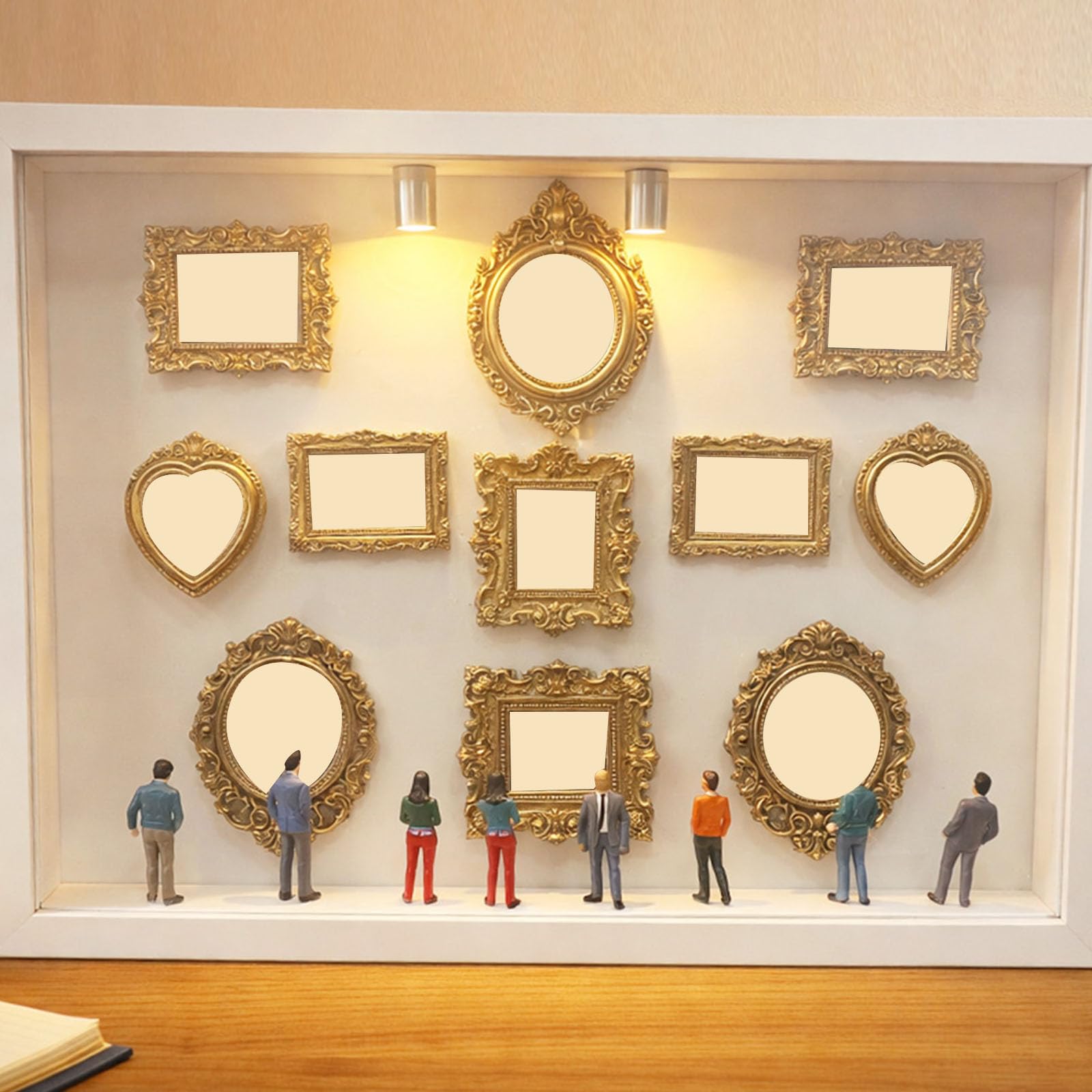 Diys Minis - Caja con silueta de museos para celebrar tu recuerdo único en estilos, marco de caja de sombras, personaliza la exhibición de fotos de bricolaje