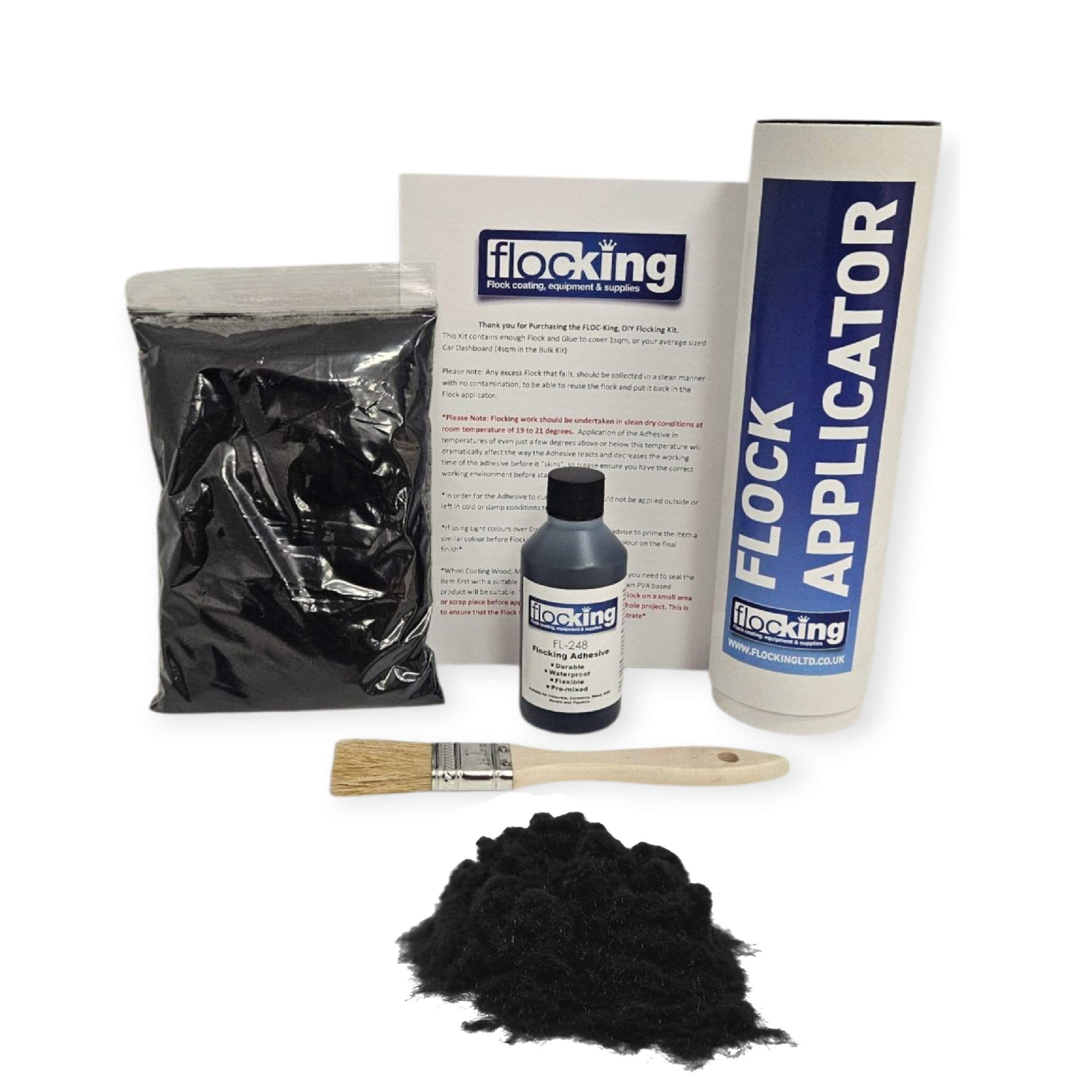 Small Flocking Kit - (Black) - Flock Powder - Nylon Flock - Easy to Use