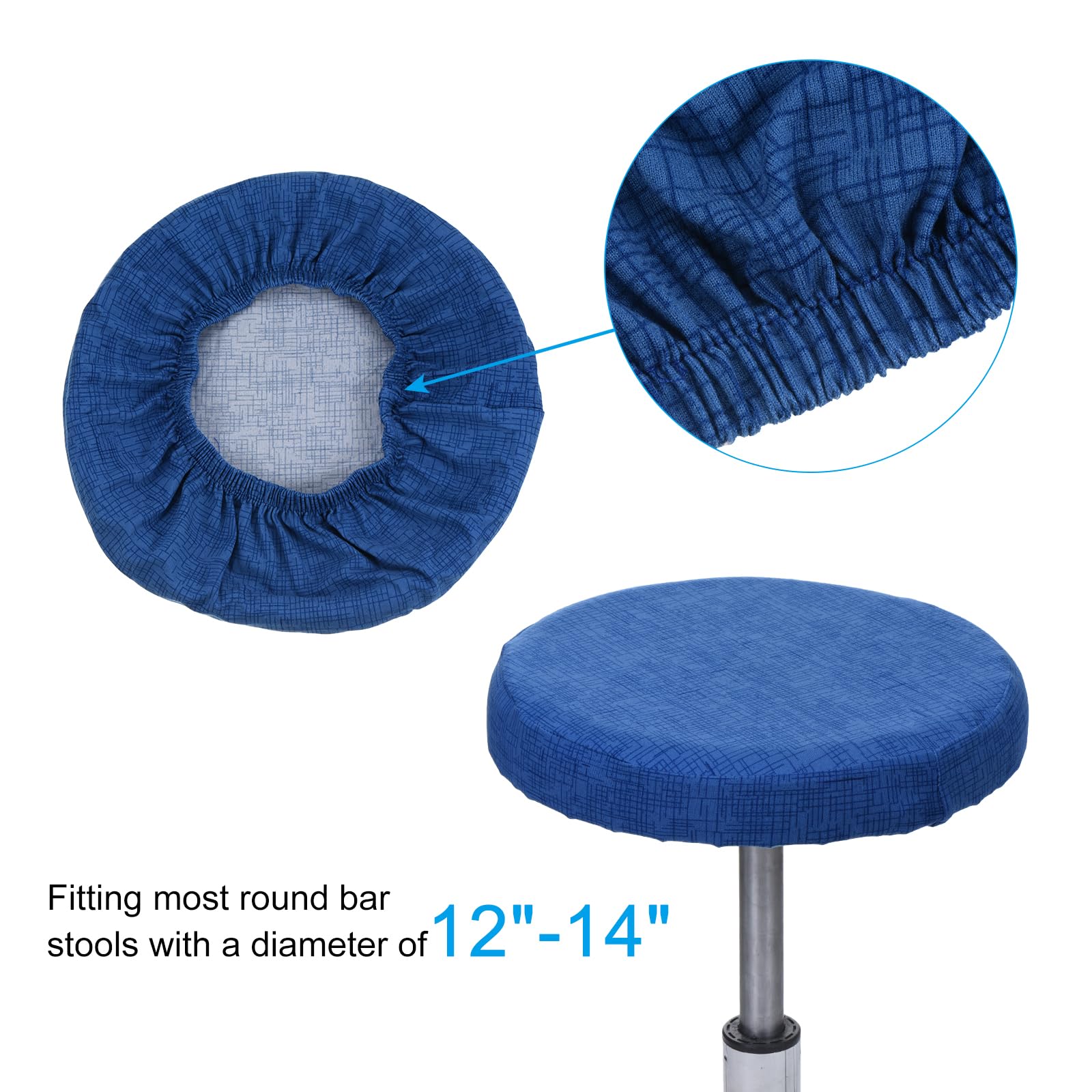 Housse De Coussin Pour Tabouret De Bar Rond 30-36 Cm - Design Arc-en-ciel En Spirale, Lavable Et élastique