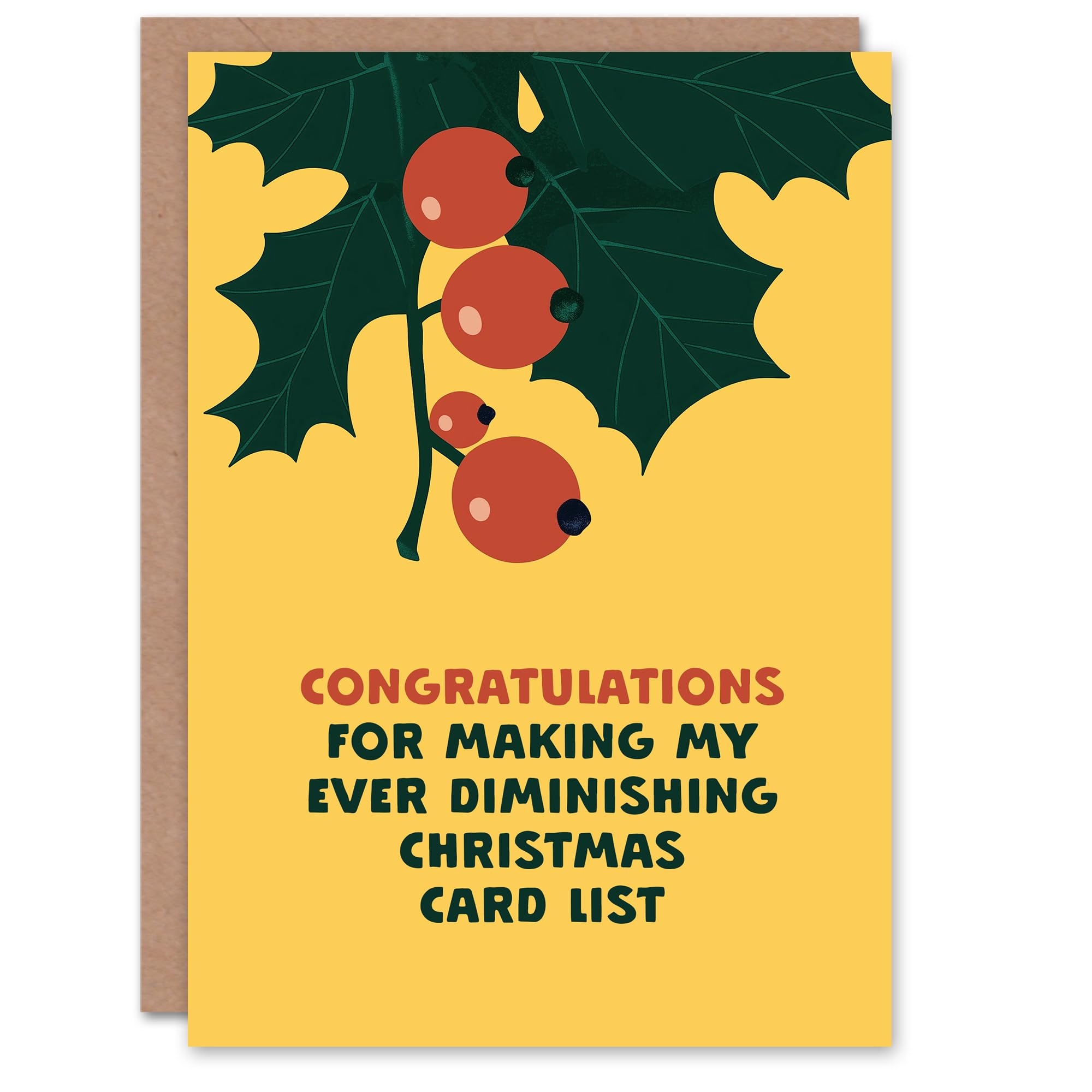 Artery8 Greeting Card - Funny Christmas Card - Yellow